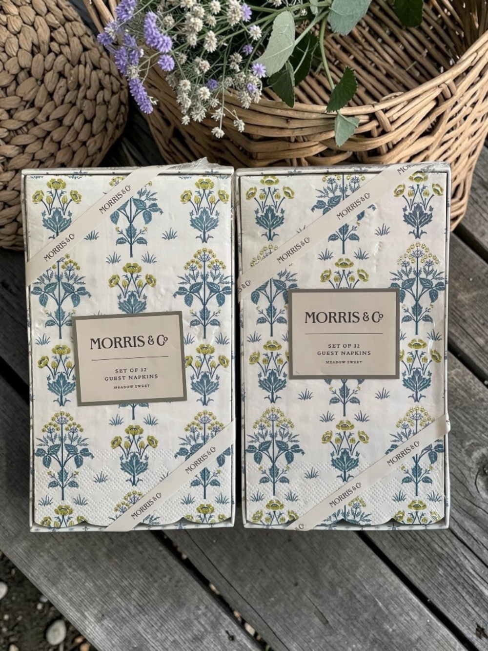 William Morris Meadow Sweet Napkins 🌿 2 Pack Floral Table Decor